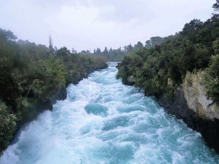 Round the world with my family at Huka falls