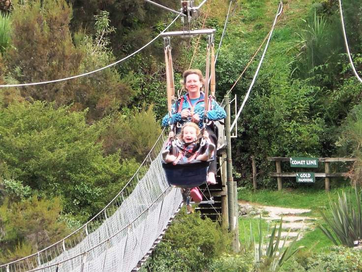 Round the world with my family at Buller River zip wire