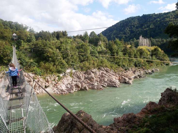 Round the world with my family at Buller River Swingbridge