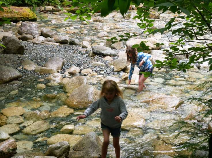 Kids playing at Shannon Falls, Canada